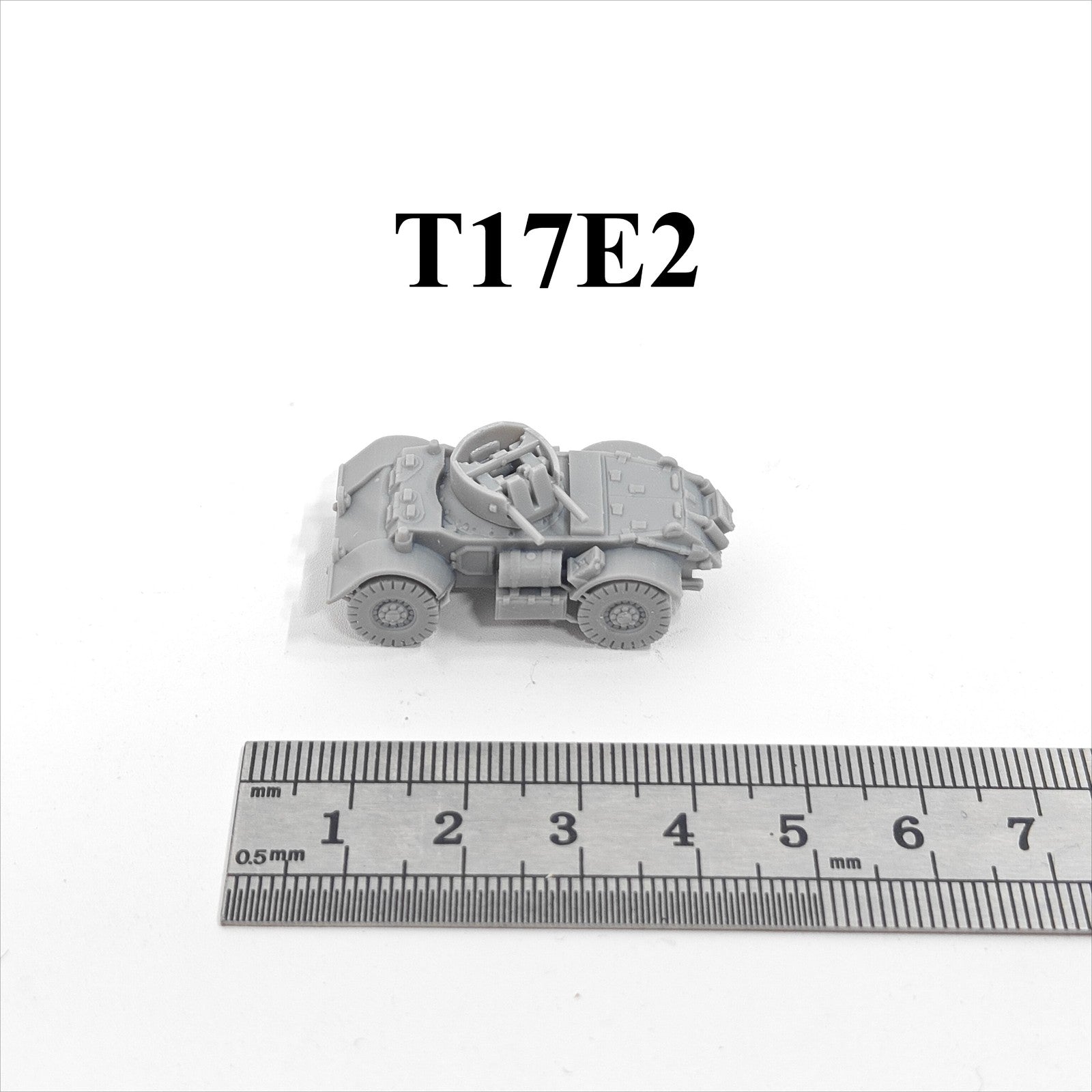 WWII British T17E2 Staghound AA,3D Printed,1/144 Scale Mini Tank Model,Resin