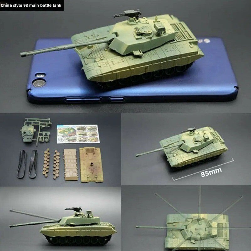 1/72 Scale Mini Plastic Assembled Tank Model Kit WWII Military Model Puzzles