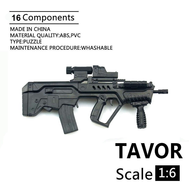 1/6 Scale Mini Gun Model, HK416 MP40 AK47 SVD TAC-50 M46 G36 PKP M240 Machine Gun，Plastic, Black,Easy To Assemble,For 12'' Action Figure