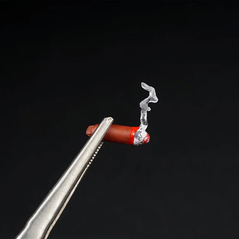 Mini 1:6 Scale Pug Dog & Cigar Set in Black Leather Model Scene Props