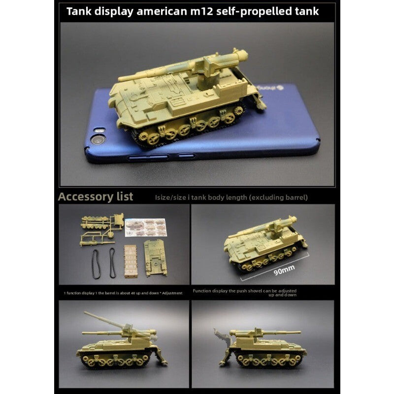 1/72 Scale Mini Plastic Assembled Tank Model Kit WWII Military Model Puzzles