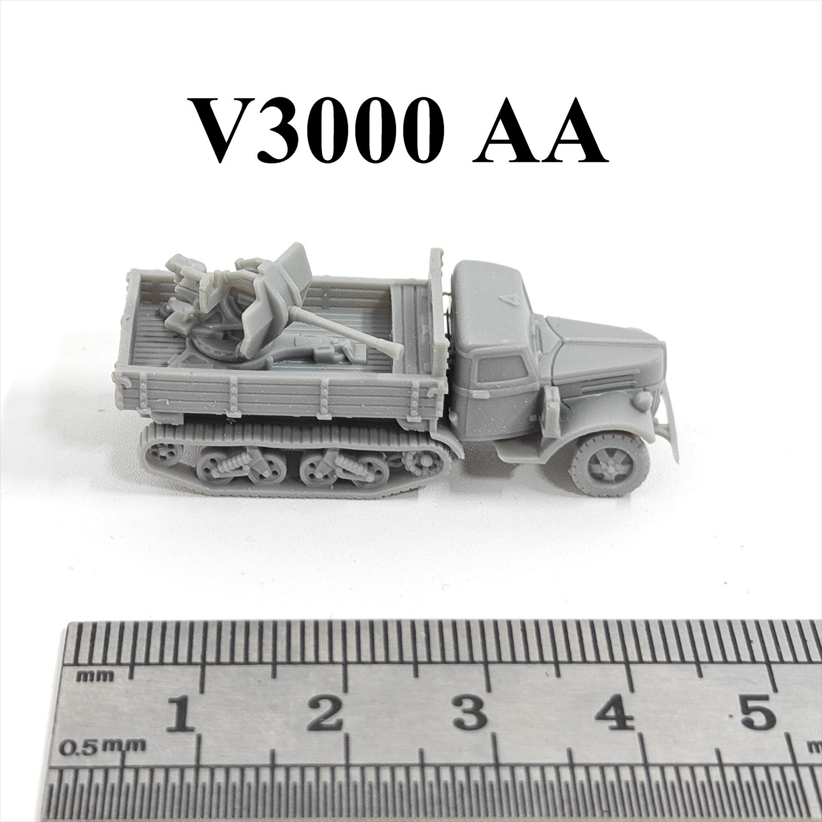 WWII German V3000 AA Half-track,3D Printed,1/144 Scale Mini Model,Resin