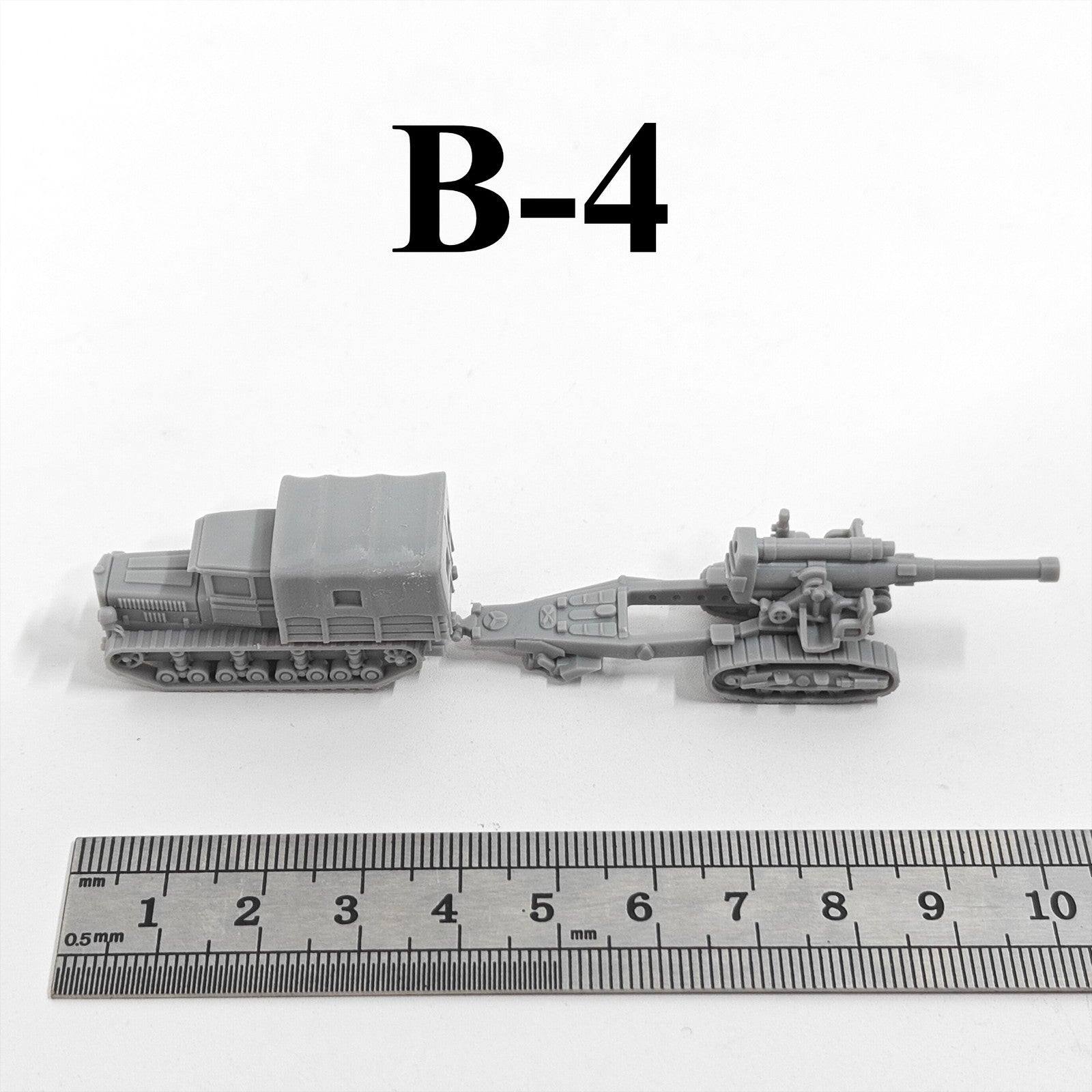 Soviet B-4 Howitzer +Tractor,3D Printed,1/144 Scale Mini Tank Model,Resin