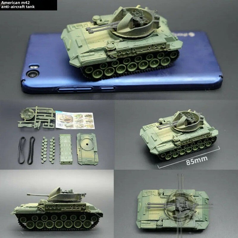 1/72 Scale Mini Plastic Assembled Tank Model Kit WWII Military Model Puzzles