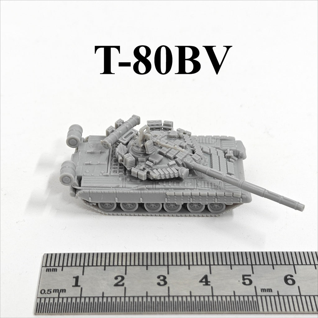 Soviet T-80BV Main Battle Tank,3D Printed,1/144 Scale Mini Tank Model,Resin