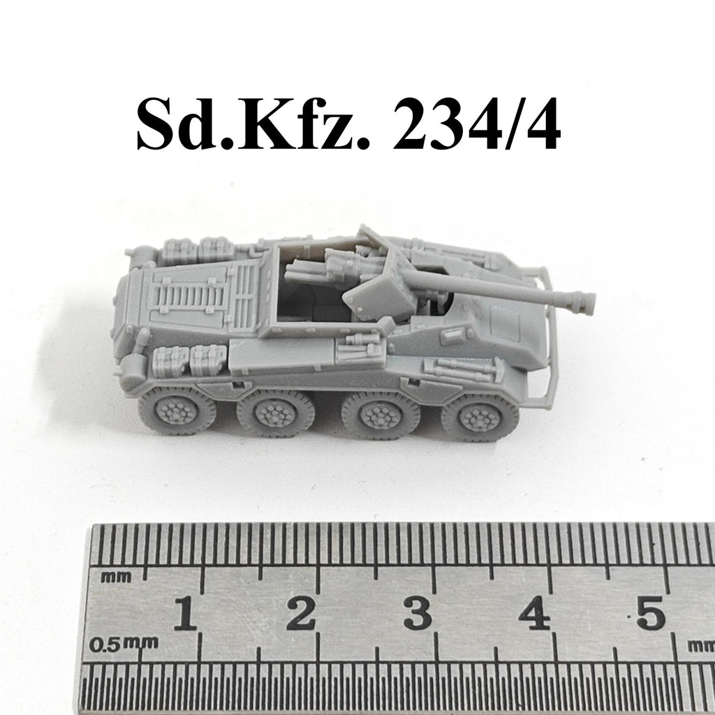 WWII German Sd.Kfz. 234/4 Wheeled Armor,3D Printed,1/144 Scale Mini Model,Resin