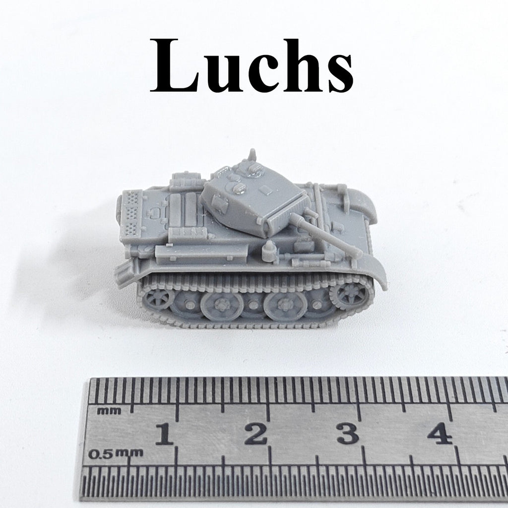 WWII German Panzer II Ausf. L Luchs Light Tank,3D Printed,1/144 Mini Model,Resin
