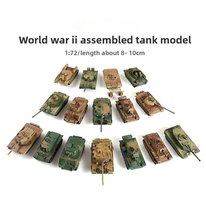 1/72 Scale Mini Plastic Assembled Tank Model Kit WWII Military Model Puzzles
