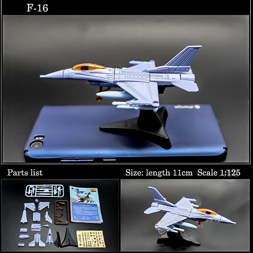 Mini Aircraft Airplane Fighter Model, Military Plastic Toy with Base,Paintable，F22 J20 J10 EF2000 MI8 MI24 AV-8A F-5E F15 F/A-18 UH1H MI8 SU25 SU30