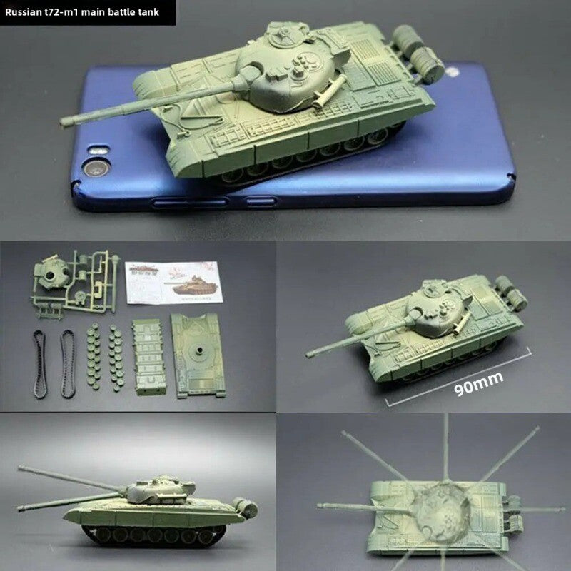 1/72 Scale Mini Plastic Assembled Tank Model Kit WWII Military Model Puzzles