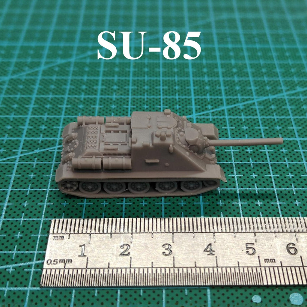 WWII Soviet SU-85 Tank Destroyer,3D Printed,1/144 Scale Mini Tank Model,Resin