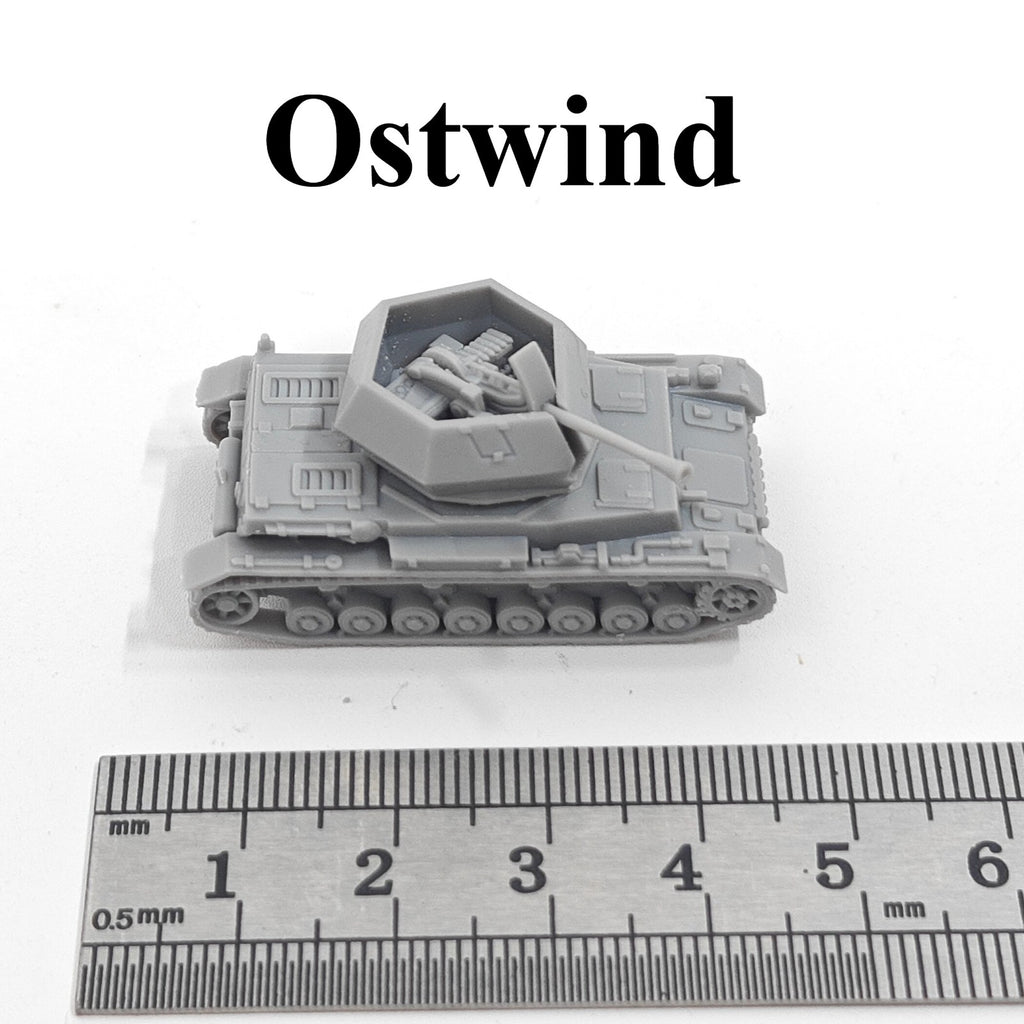 German Flakpanzer IV Ostwind SPAAG,3D Printed,1/144 Scale Mini Tank Model,Resin