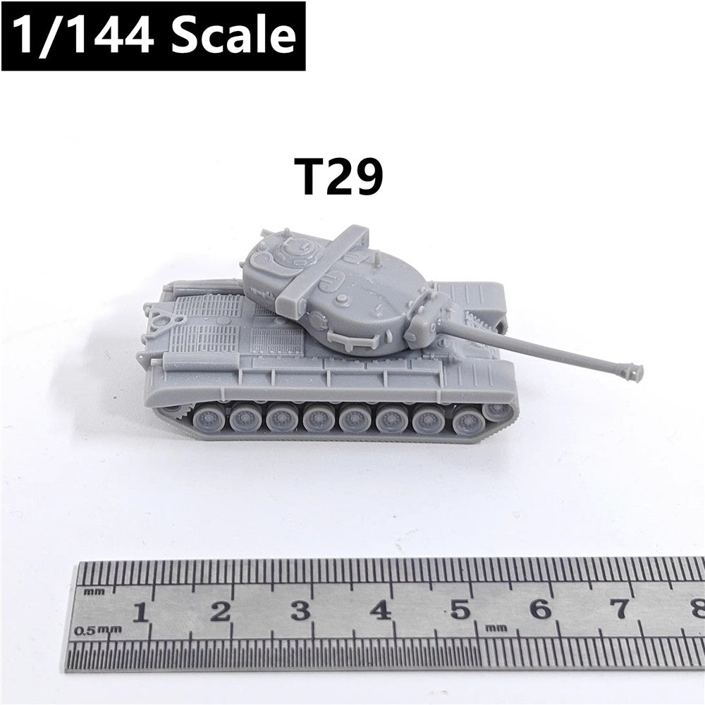 WWII US Army T29 Heavy Tank,3D Printed,1/144 Scale Mini Tank Model,Resin