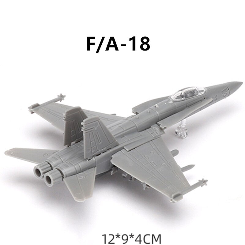 Mini Aircraft Airplane Fighter Model, Military Plastic Toy with Base,Paintable，F22 J20 J10 EF2000 MI8 MI24 AV-8A F-5E F15 F/A-18 UH1H MI8 SU25 SU30