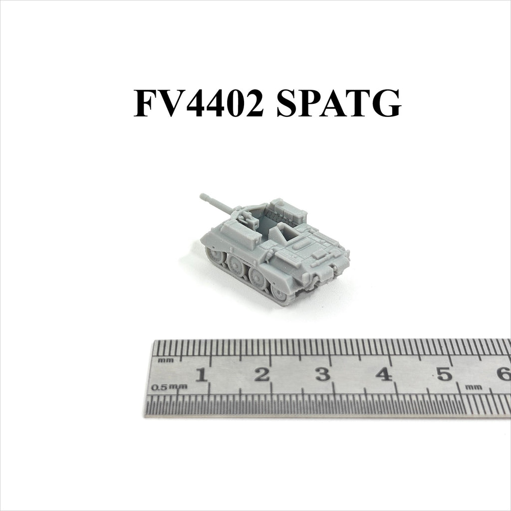 British FV4402 SPATG,3D Printed,1/144 Scale Mini Tank Model,Resin