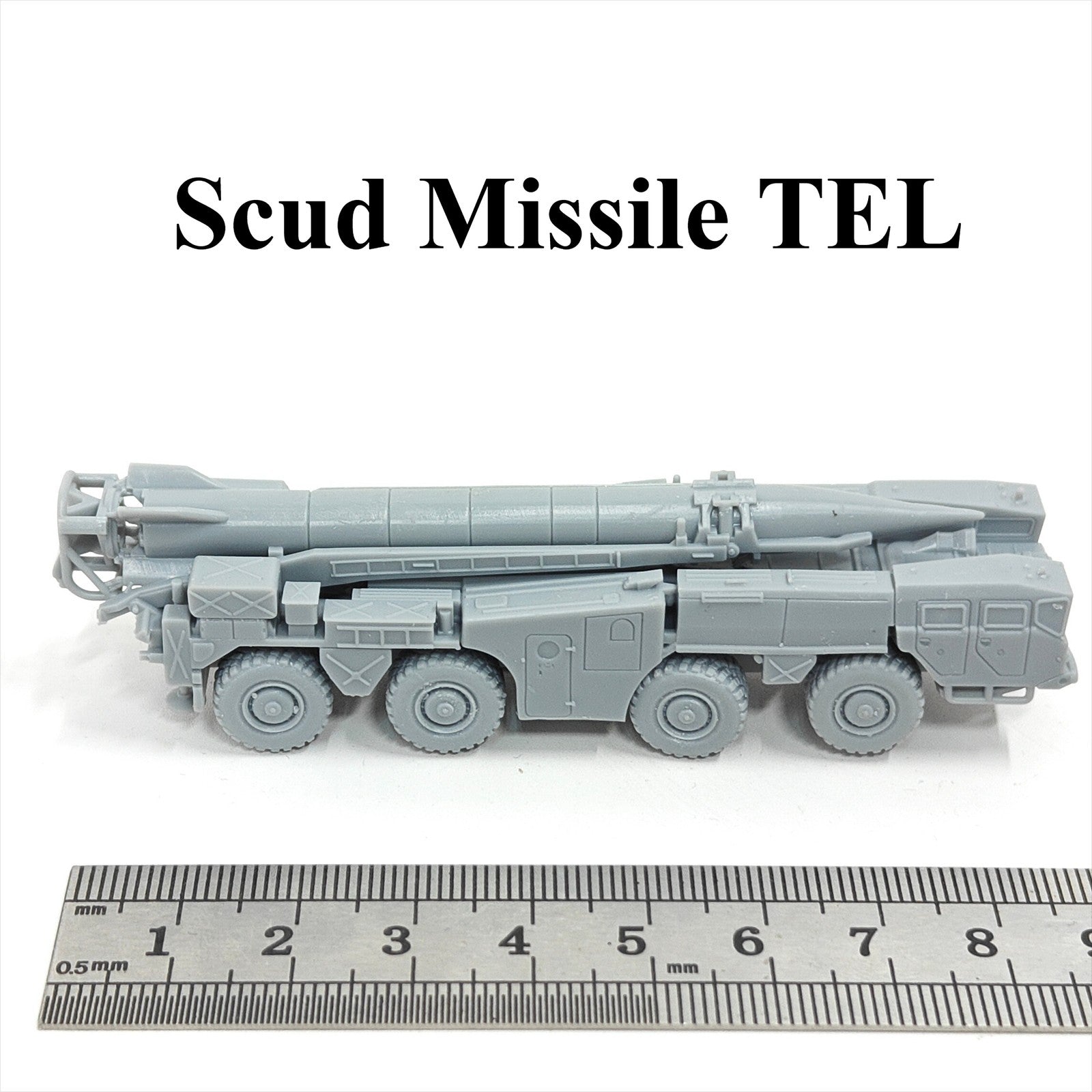 Soviet Scud Missile TEL Vehicle,3D Printed,1/144 Scale Mini Model,Resin
