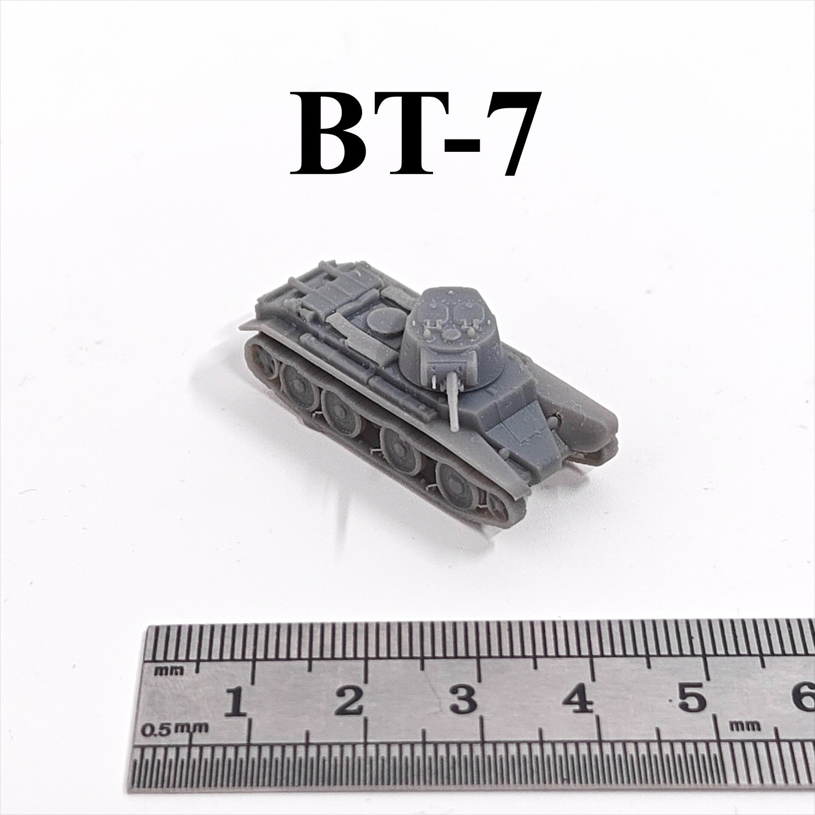 WWII Soviet BT-7 Light Cavalry Tank,3D Printed,1/144 Scale Mini Tank Model,Resin