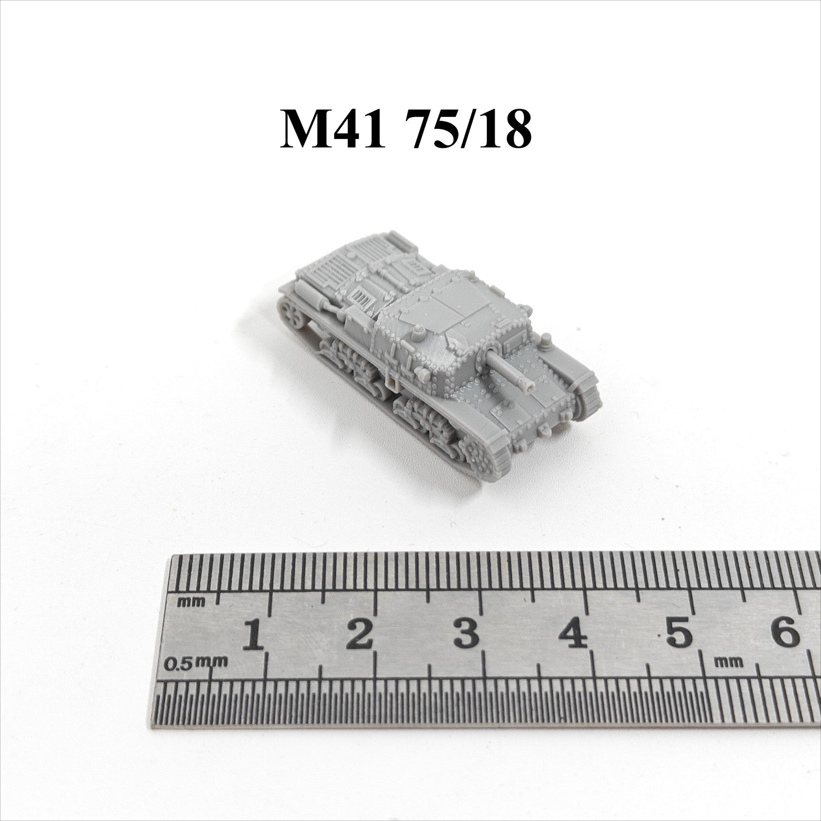 WWII Italian M41 75/18 Assault Gun,3D Printed,1/144 Scale Mini Tank Model,Resin