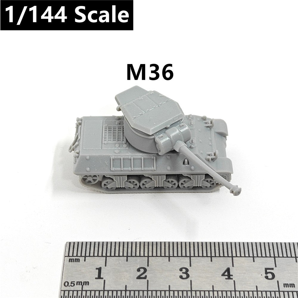 WWII US Army M36 Tank Destroyer, 3D Printed ,1/144 Scale Mini Tank Model,Resin