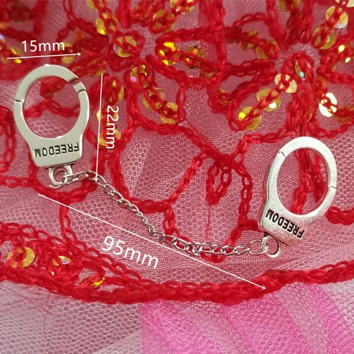 Mini Metal Handcuffs Model for 1/12 1/6 Scale Action Figures