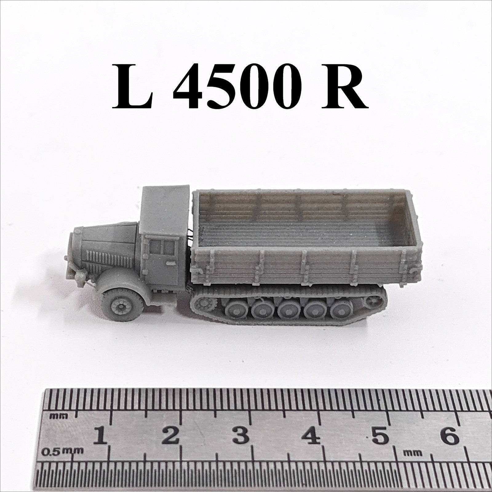 WWII German L 4500 R Half-track Truck,3D Printed,1/144 Mini Model,Resin