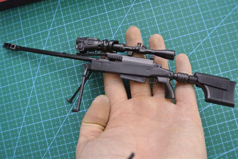 1/6 Scale Mini Gun Model, HK416 MP40 AK47 SVD TAC-50 M46 G36 PKP M240 Machine Gun，Plastic, Black,Easy To Assemble,For 12'' Action Figure
