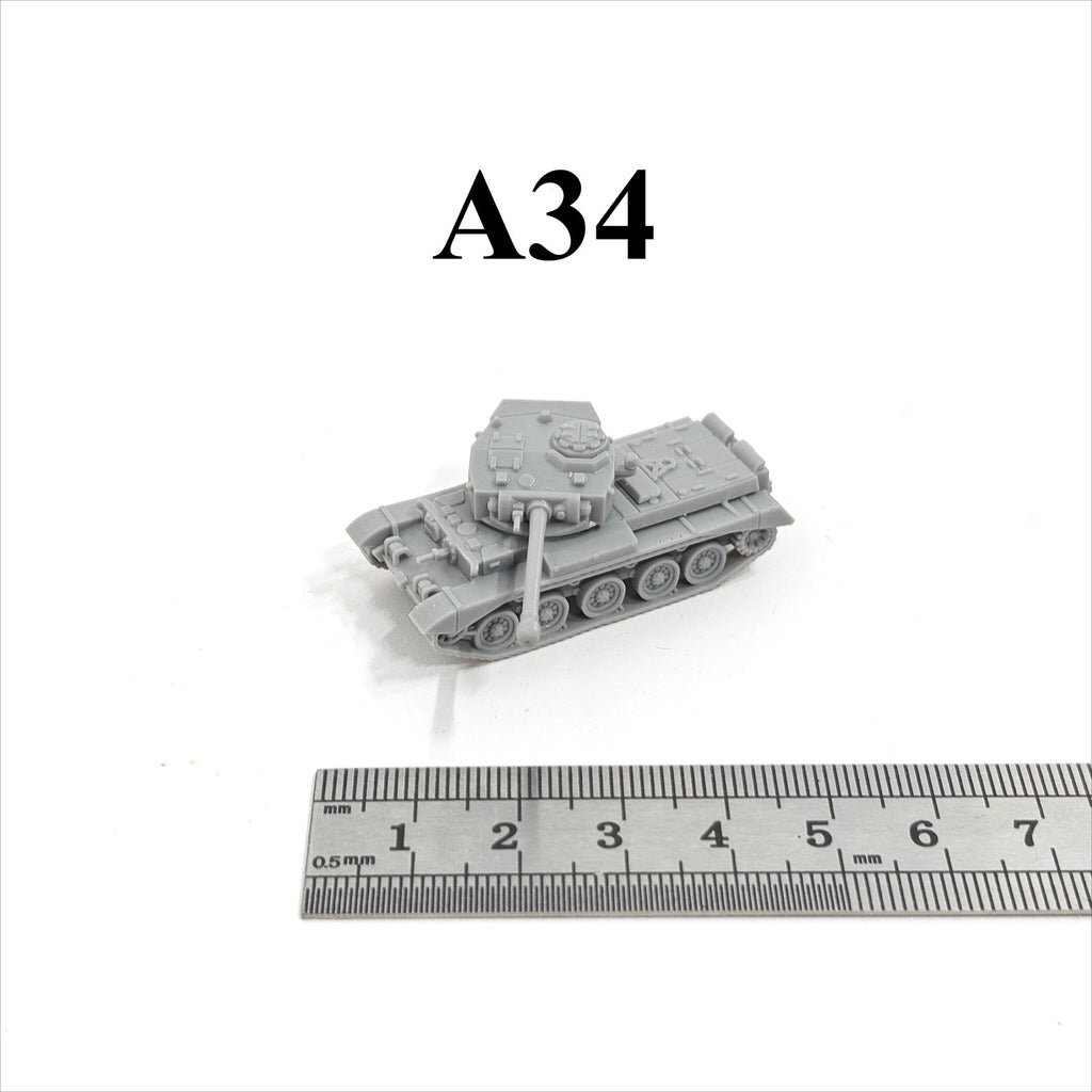 WWII British A34 Comet Tank,3D Printed,1/144 Scale Mini Tank Model,Resin