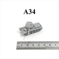 WWII British A34 Comet Tank,3D Printed,1/144 Scale Mini Tank Model,Resin