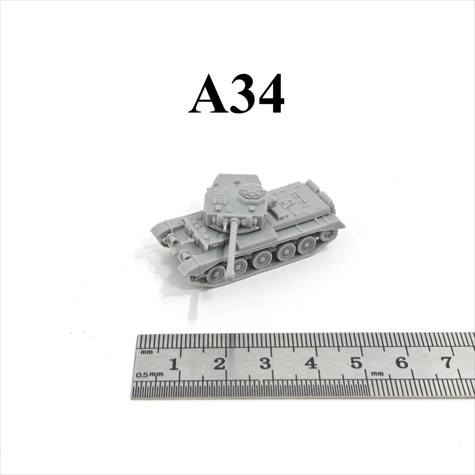 WWII British A34 Comet Tank,3D Printed,1/144 Scale Mini Tank Model,Resin