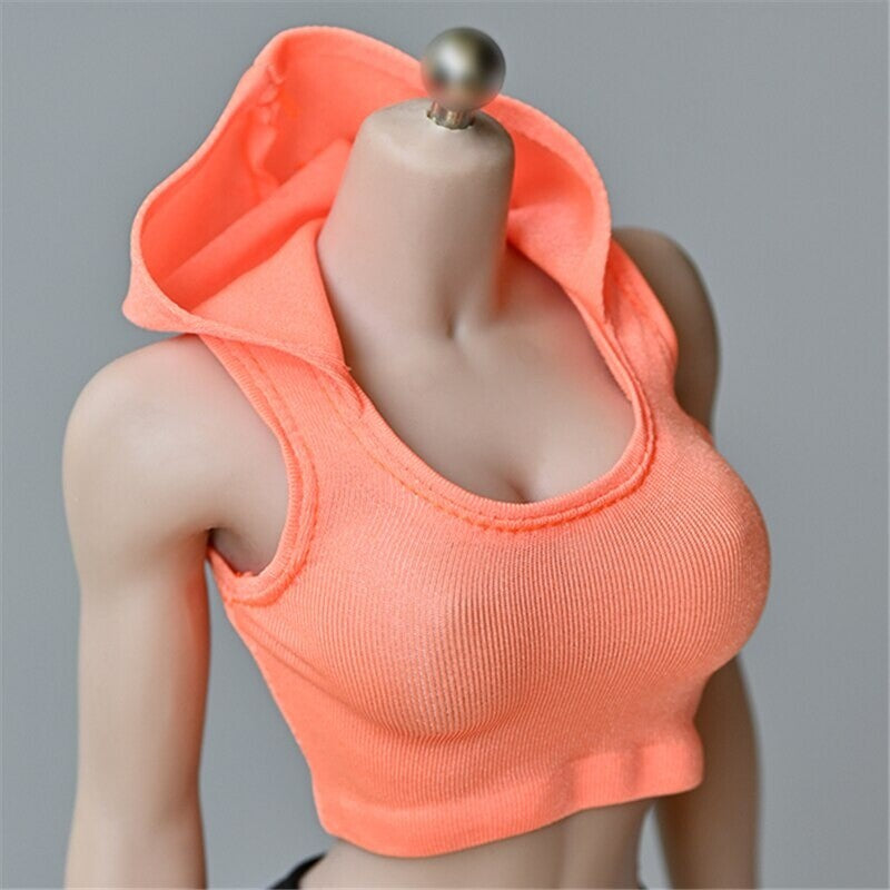 1/6 Scale Hooded Sleeveless Vest Sexy T-shirt Model for 12 Inche Action Figure