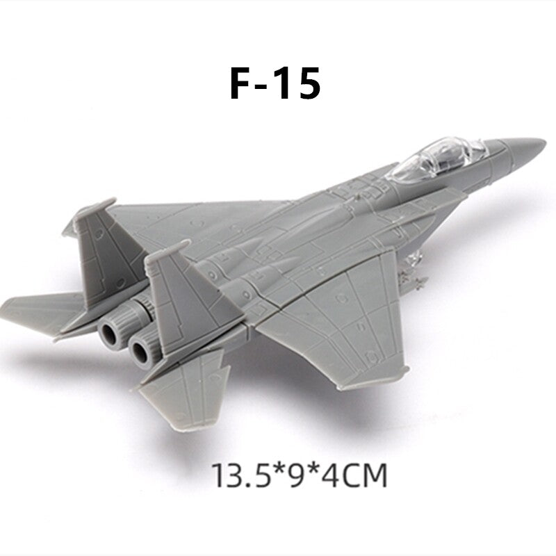 Mini Aircraft Airplane Fighter Model, Military Plastic Toy with Base,Paintable，F22 J20 J10 EF2000 MI8 MI24 AV-8A F-5E F15 F/A-18 UH1H MI8 SU25 SU30