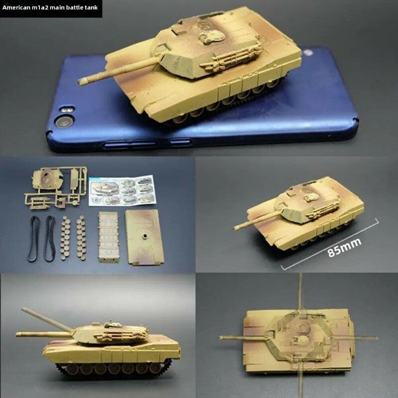 1/72 Scale Mini Plastic Assembled Tank Model Kit WWII Military Model Puzzles