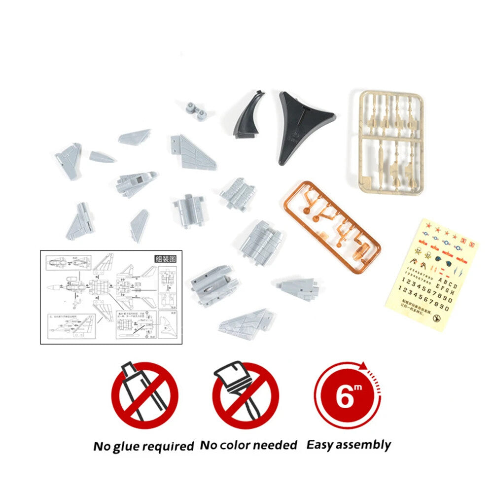Mini Aircraft Airplane Fighter Model, Military Plastic Toy with Base,Paintable，F22 J20 J10 EF2000 MI8 MI24 AV-8A F-5E F15 F/A-18 UH1H MI8 SU25 SU30