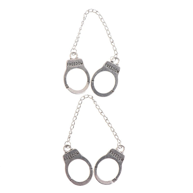 Mini Metal Handcuffs Model for 1/12 1/6 Scale Action Figures