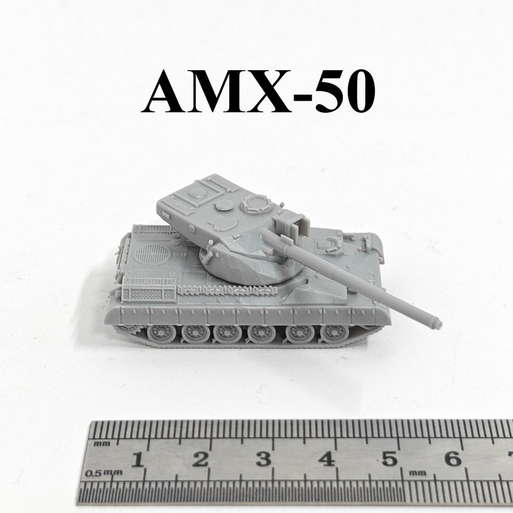 French AMX-50 Heavy Tank, 3D Printed ,1/144 Scale Mini Tank Model,Resin
