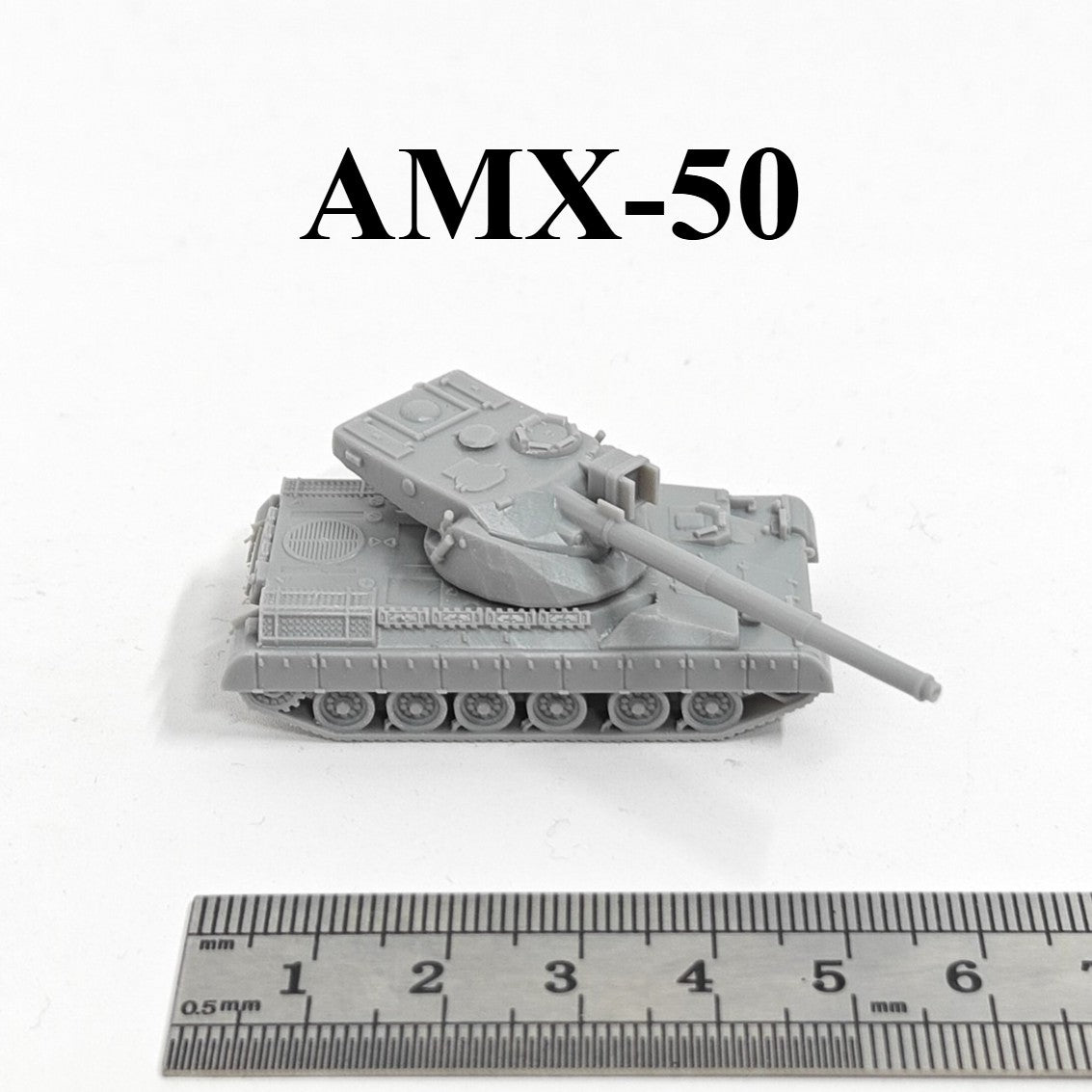French AMX-50 Heavy Tank, 3D Printed ,1/144 Scale Mini Tank Model,Resin