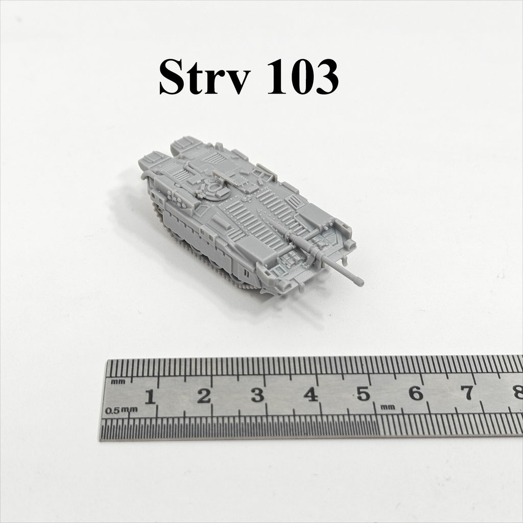Swedish Strv 103 Tank Destroyer,3D Printed,1/144 Scale Mini Tank Model,Resin