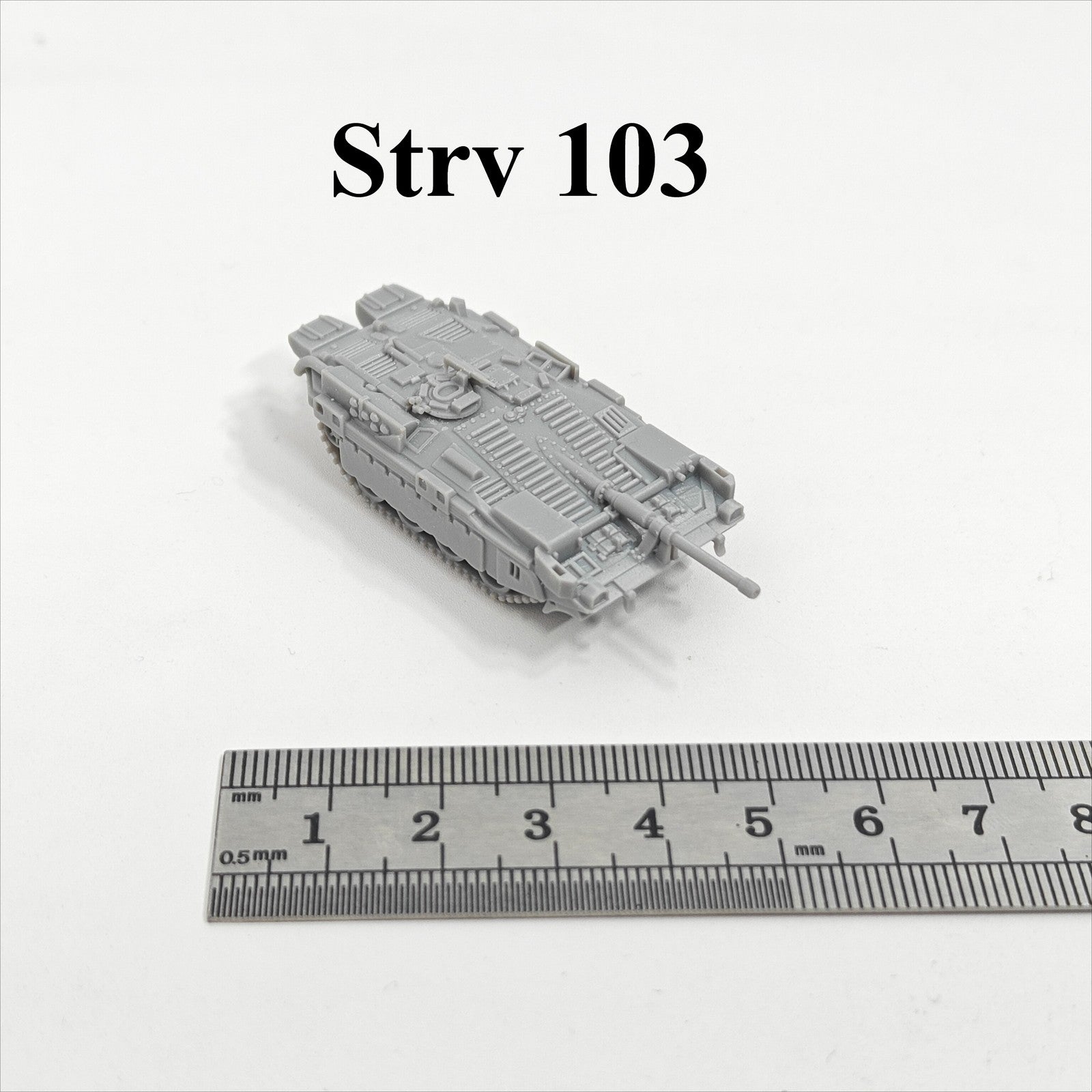 Swedish Strv 103 Tank Destroyer,3D Printed,1/144 Scale Mini Tank Model,Resin