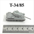 WWII Soviet T-34/85 Medium Tank,3D Printed,1/144 Scale Mini Tank Model,Resin
