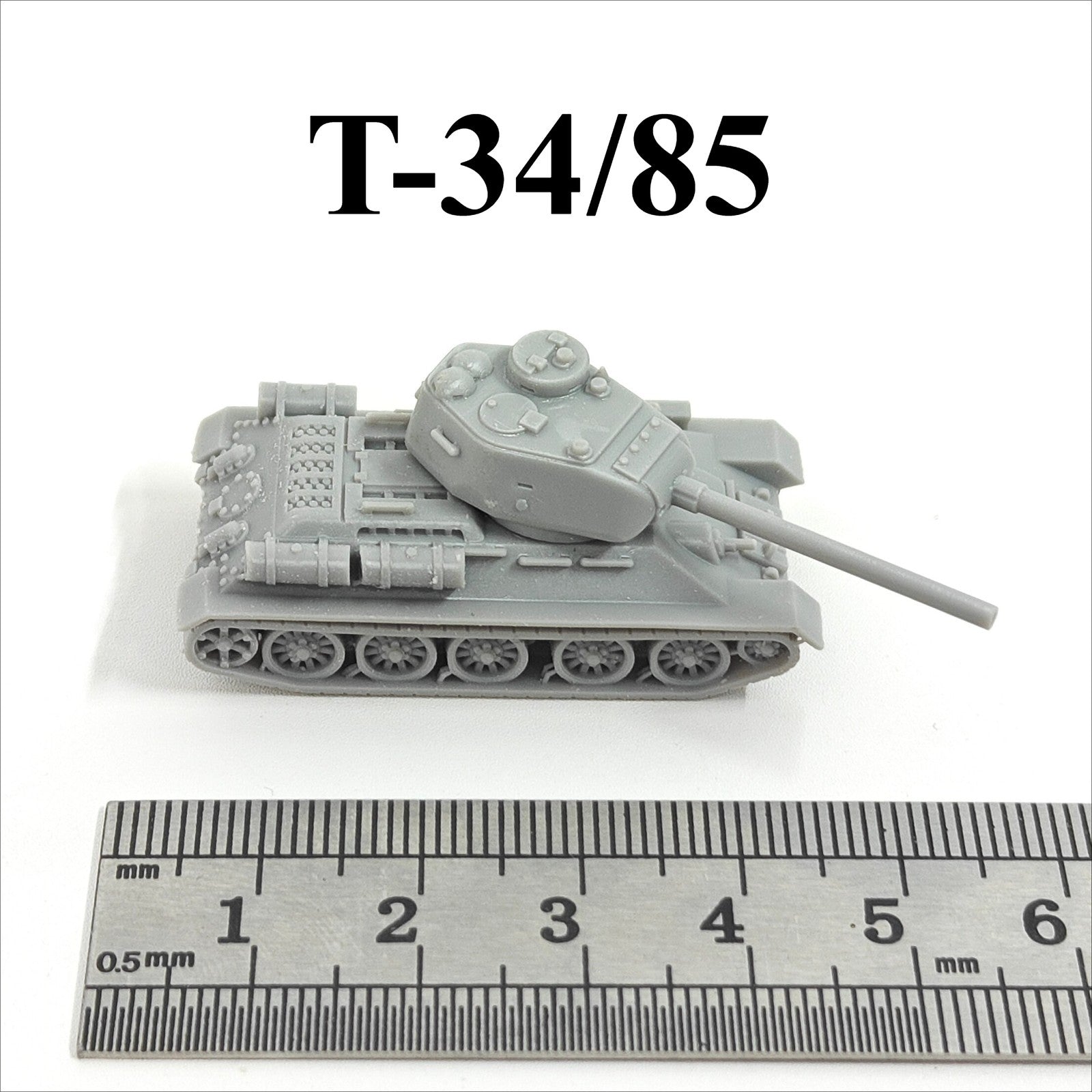 WWII Soviet T-34/85 Medium Tank,3D Printed,1/144 Scale Mini Tank Model,Resin