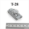 WWII Soviet T-28 Medium Tank,3D Printed,1/144 Scale Mini Tank Model,Resin