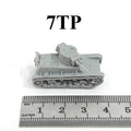 WWII Polish Army 7TP Light Tank,3D Printed,1/144 Scale Mini Tank Model,Resin