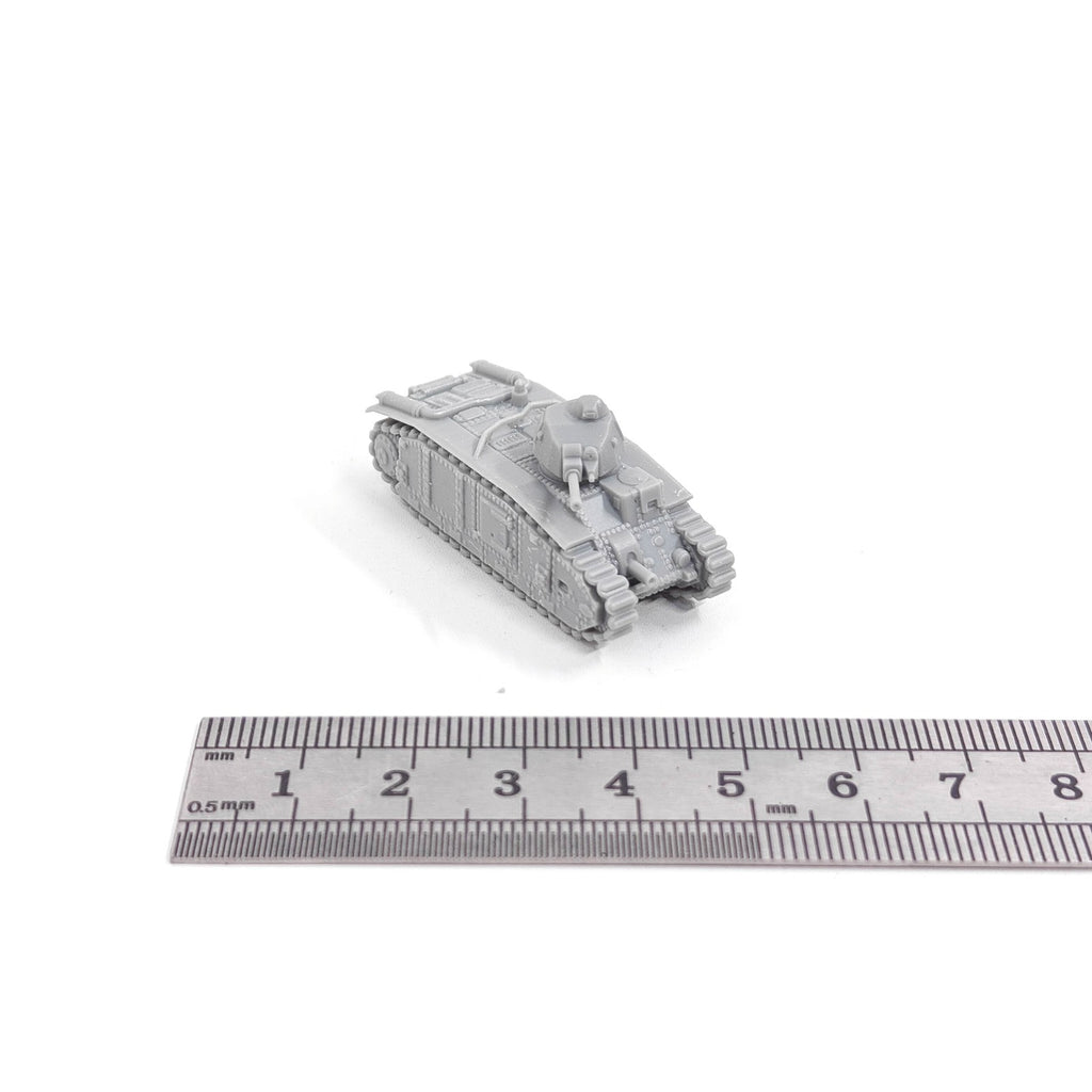 French Char B1 Tank, 3D Printed ,1/144 Scale Mini Tank Model,Resin