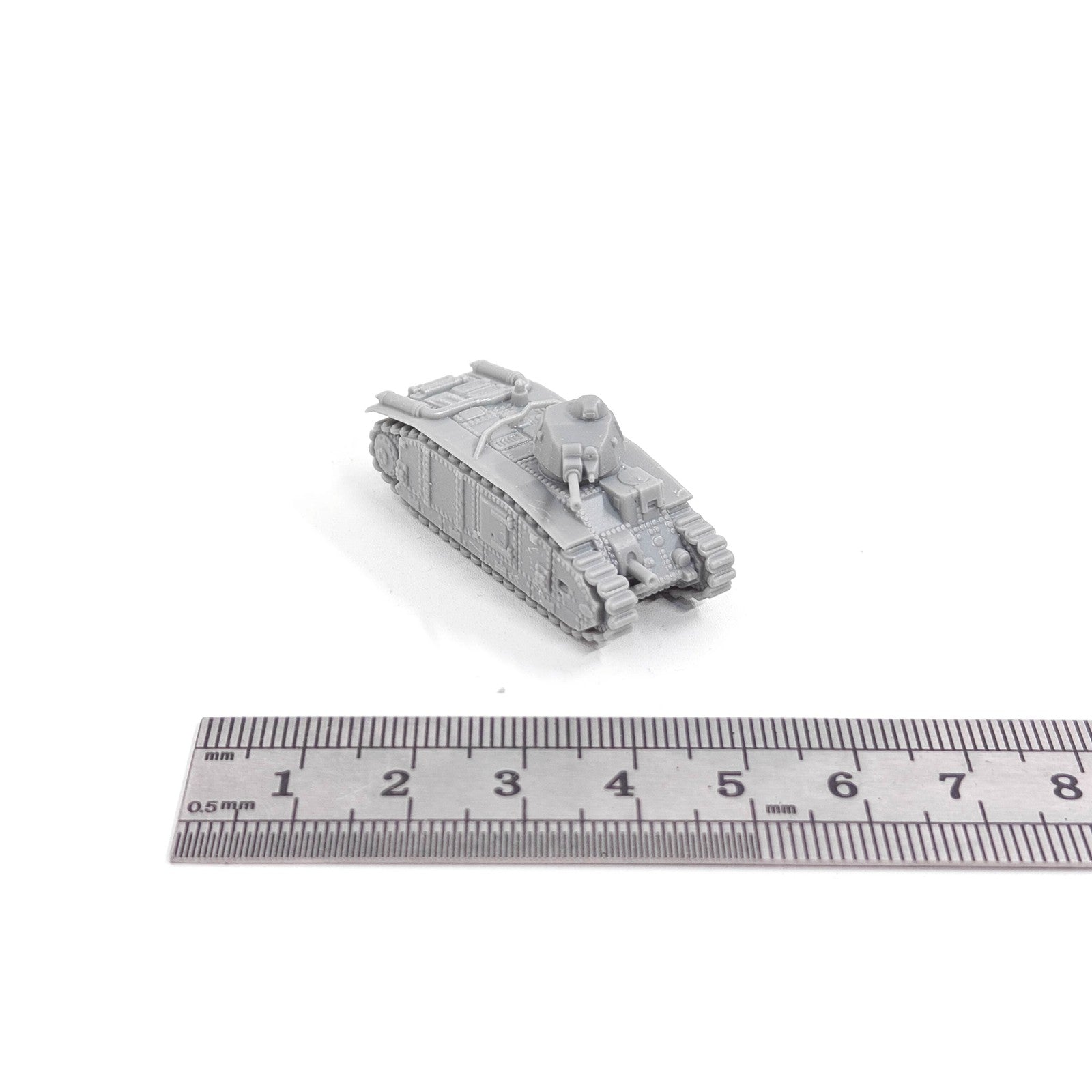 French Char B1 Tank, 3D Printed ,1/144 Scale Mini Tank Model,Resin