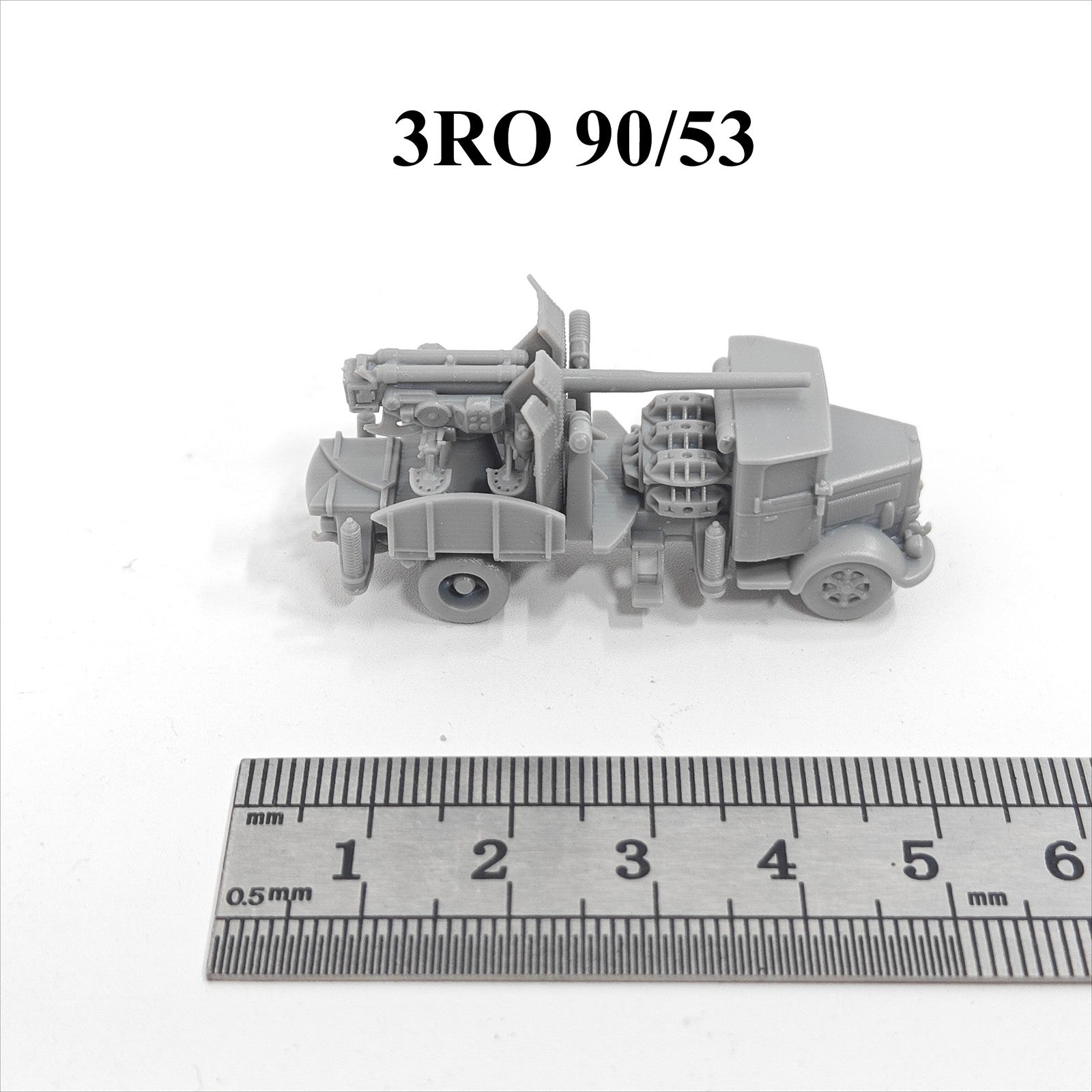 Italian 3RO 90/53 Antiaircraft Gun,3D Printed,1/144 Scale Mini Tank Model,Resin