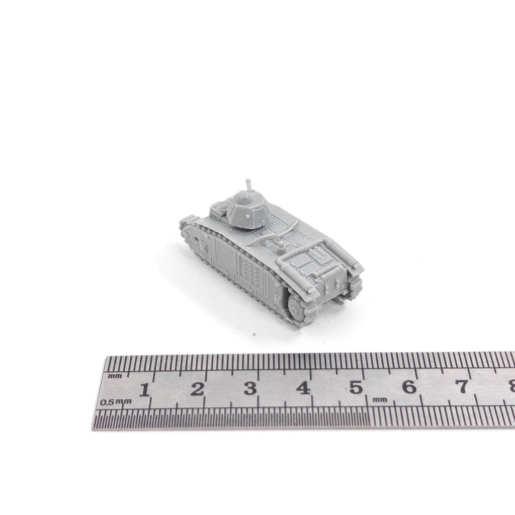 French Char B1 Tank, 3D Printed ,1/144 Scale Mini Tank Model,Resin
