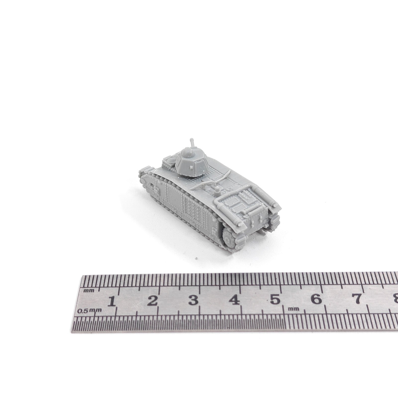 French Char B1 Tank, 3D Printed ,1/144 Scale Mini Tank Model,Resin