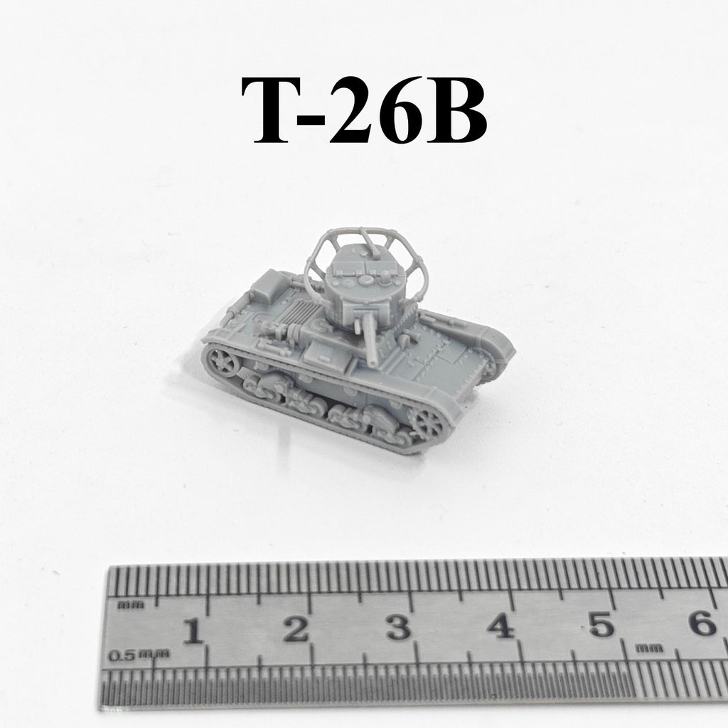 Soviet T-26B Light Tank,3D Printed,1/144 Scale Mini Tank Model,Resin