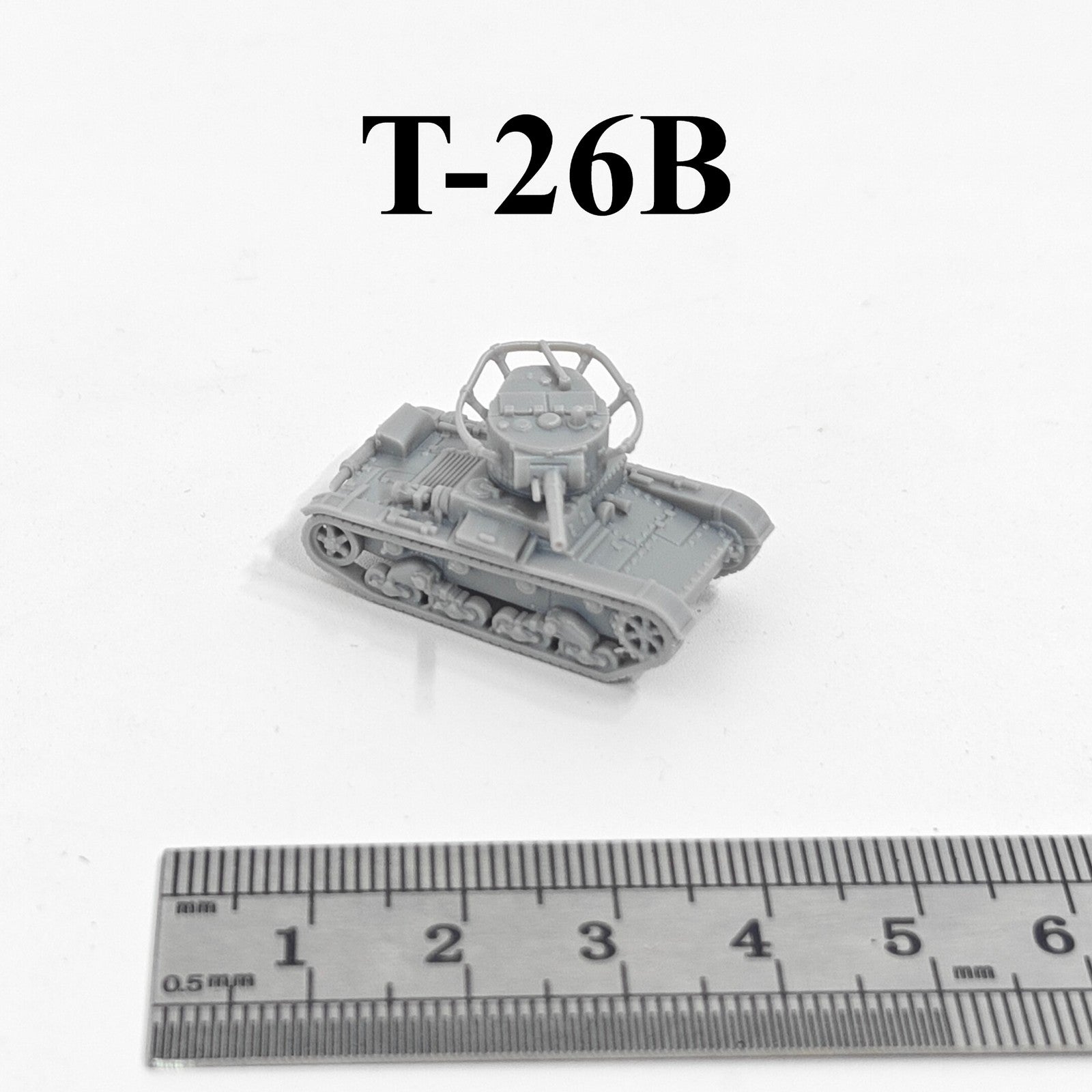 Soviet T-26B Light Tank,3D Printed,1/144 Scale Mini Tank Model,Resin