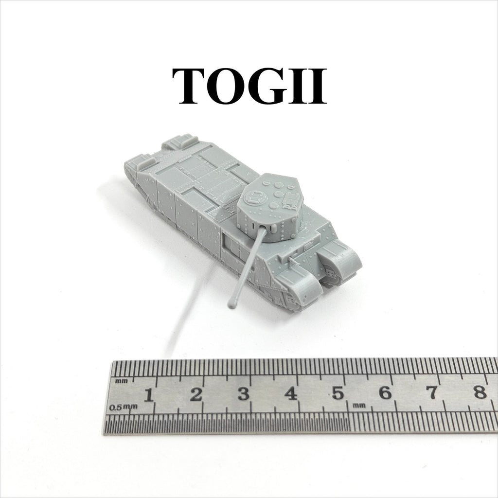 WWII British TOGⅡ Tank,3D Printed,1/144 Scale Mini Tank Model,Resin